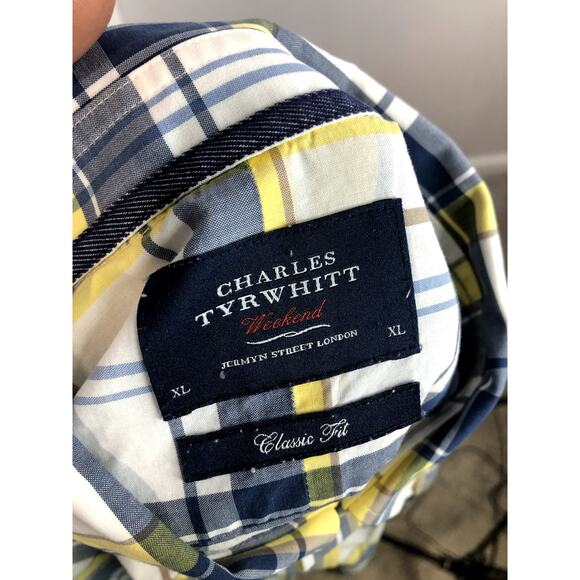 Charles Tyrwhitt Weekend Men's Button Down Shirt Long Sleeve Size XL Yellow - Picture 8 of 13
